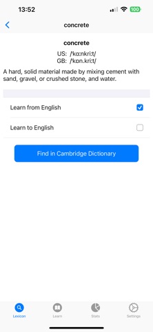Vocabulary builder Lexibit screenshot
