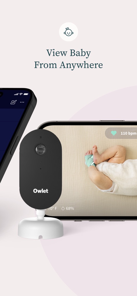 Owlet Dream - View your baby from anywhere using the live camera feed and the integrated Owlet Cam device for visual assurance.
