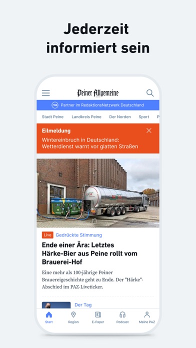 PAZ - Nachrichten und Podcast Screenshot
