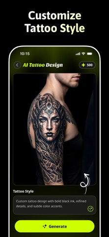 Inkzy - AI Tattoo Generator iPhone screenshot