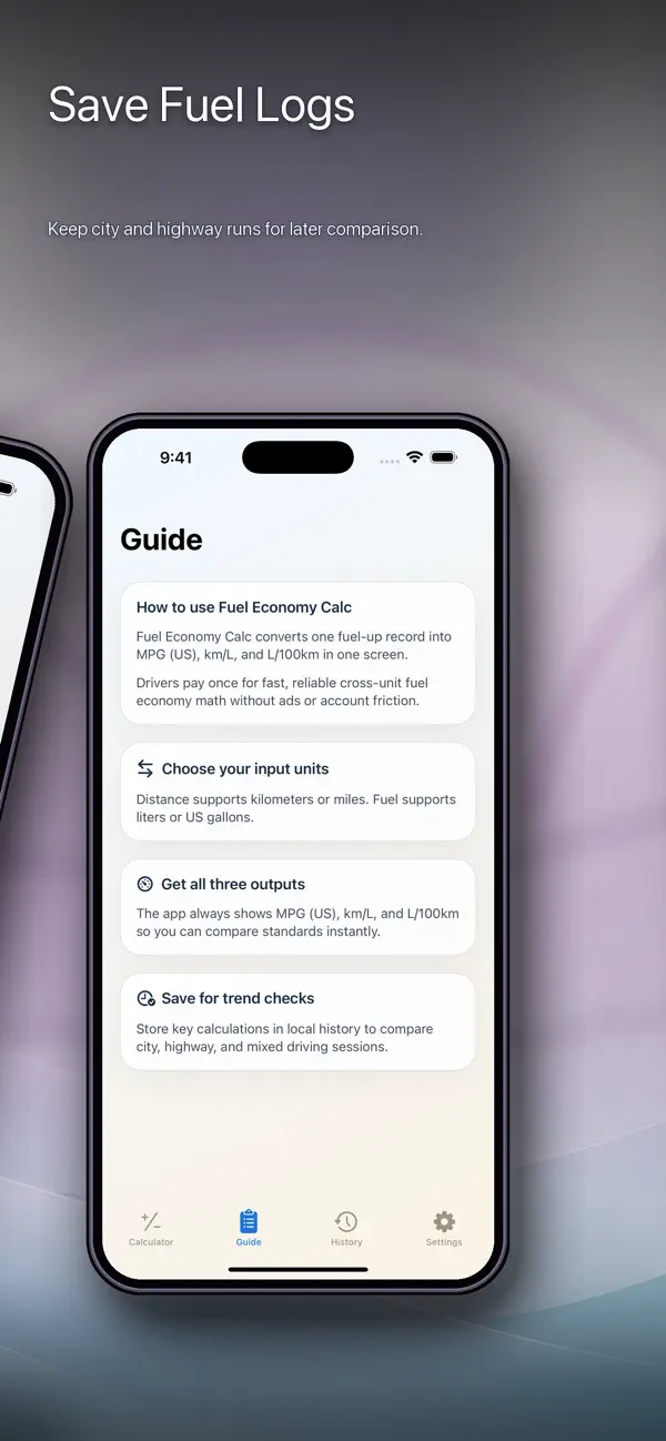 Screenshot #2 pour Fuel Economy Calc