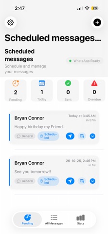 Scheduled message for WhatsApp Screenshot 1 of 4