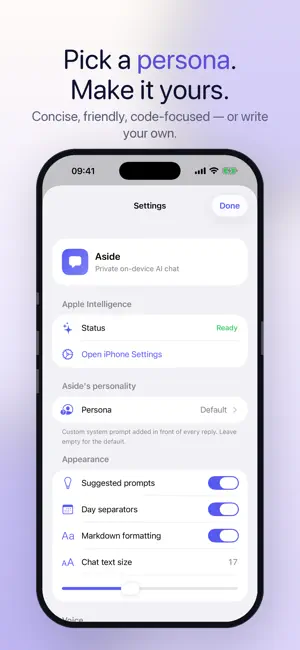 Aside: On-Device AI Chat screenshot 4