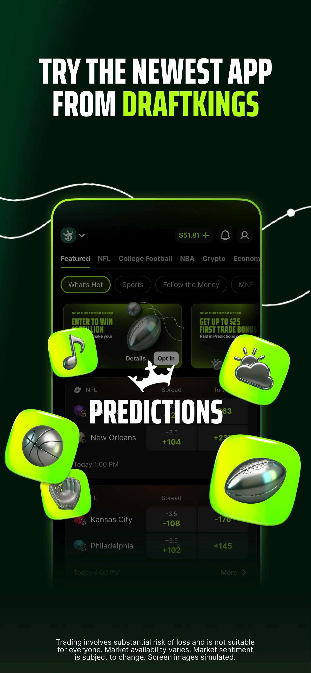 DraftKings Predictions screenshot 1