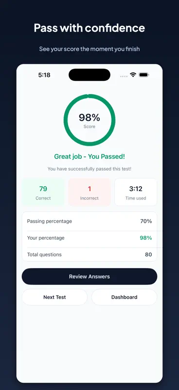 TLC Practice exam 2.0 screenshot 2 of 8
