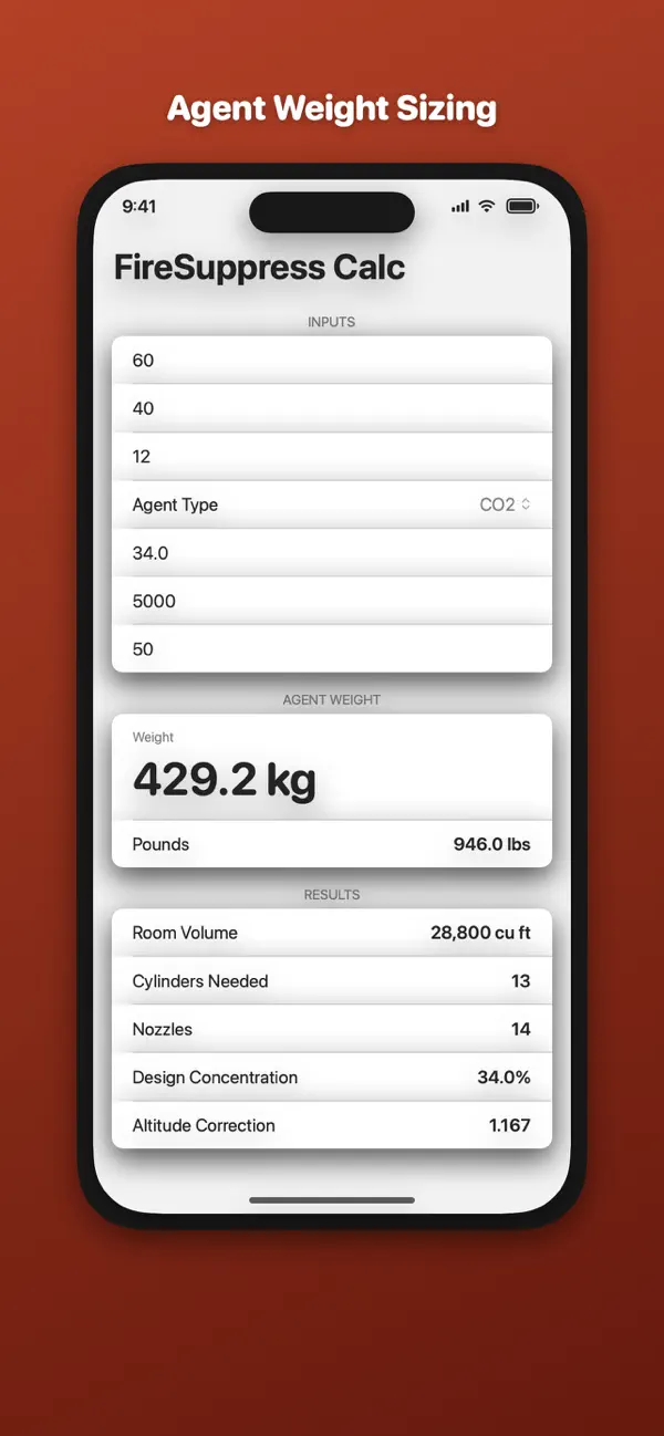 Screenshot #2 pour FireSuppress Calc