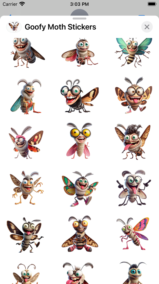 #2. Goofy Moth Stickers (iOS) Podle: Paul Scott
