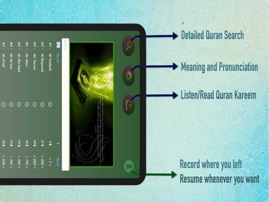Offline Quran Audio Reader Pro iPad app afbeelding 1
