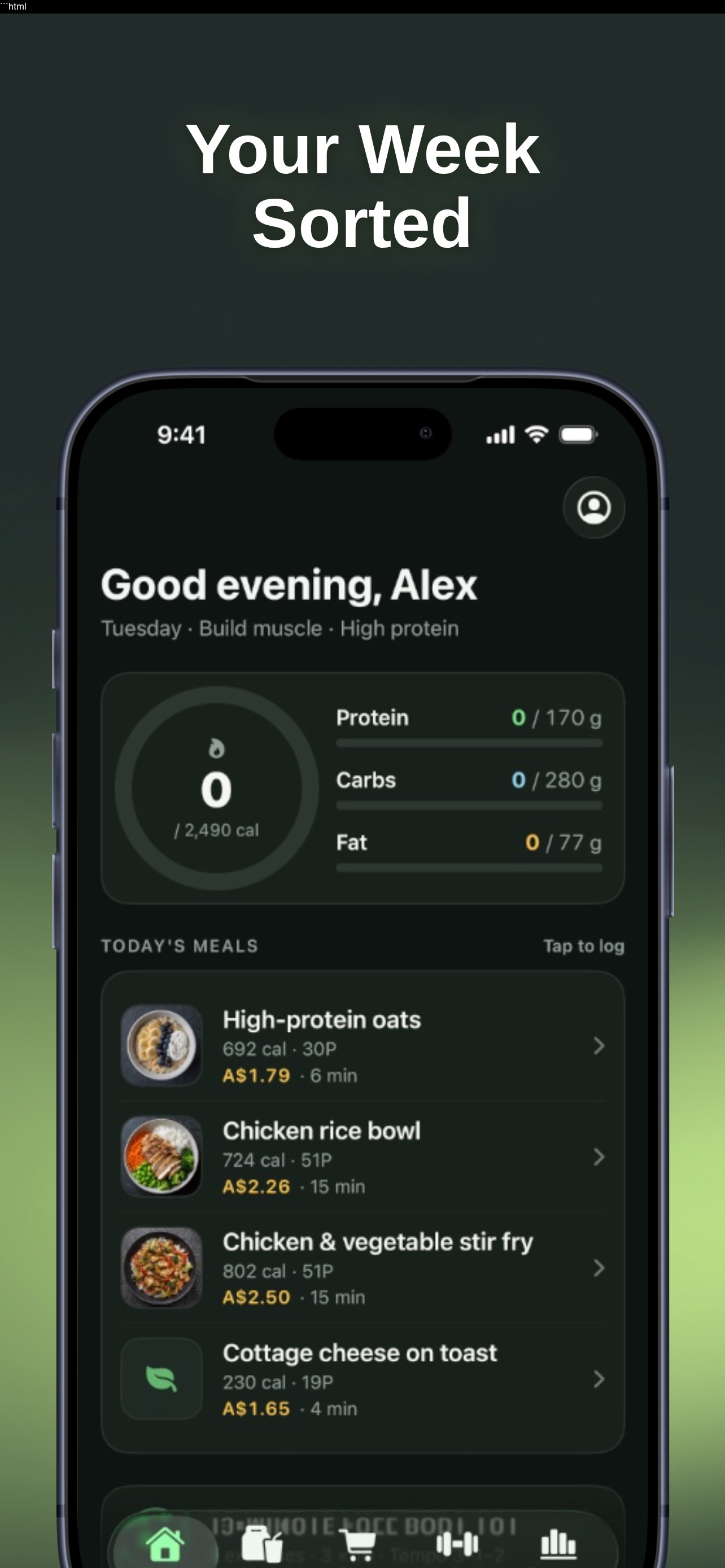 Screenshot 1 of FitFuel: Budget Meals