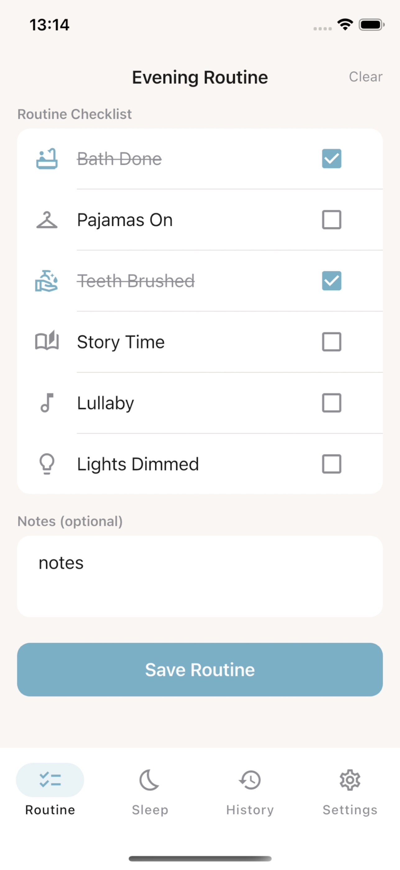 Screenshot 2 of Bassinet Sleep Log
