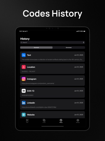 QR Code Scanner iPad screenshot