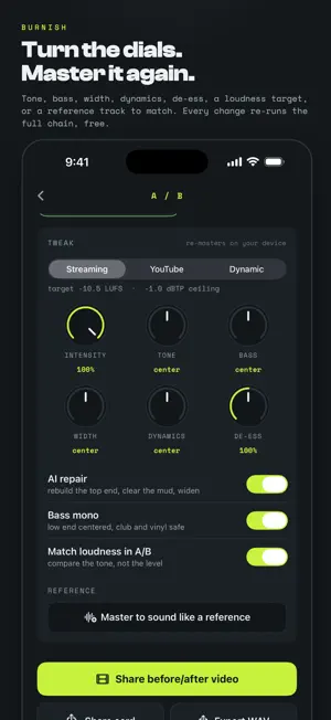 Burnish: AI Audio Mastering screenshot 3