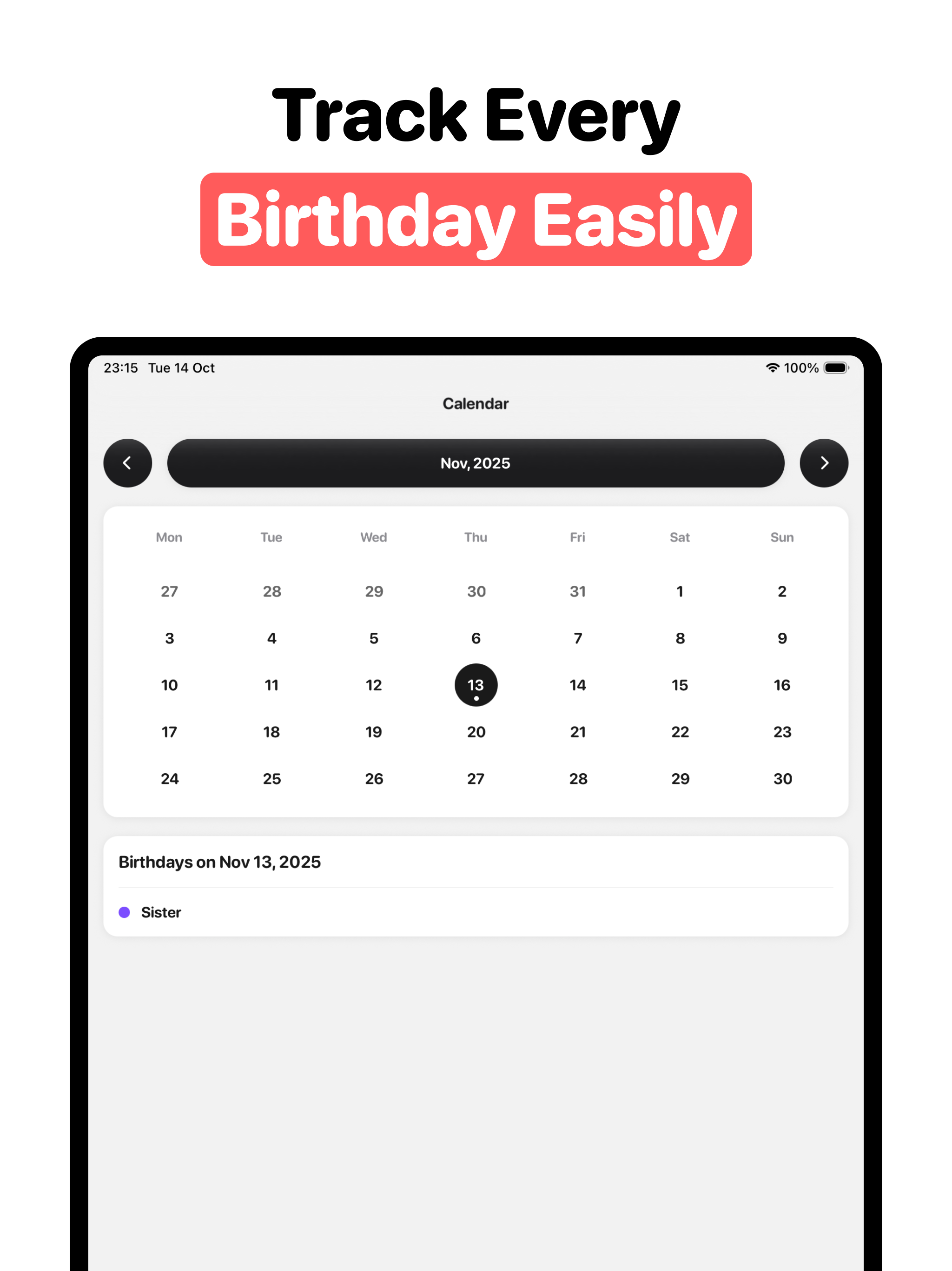 Birthday Countdown • Reminders