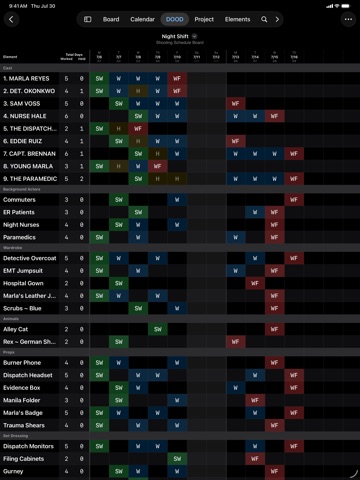 Shooting Schedules iPad screenshot