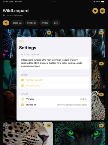 WildLeopard 4K Wallpapers iPad screenshot