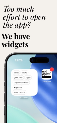 not proud: bad habit tracker screenshot