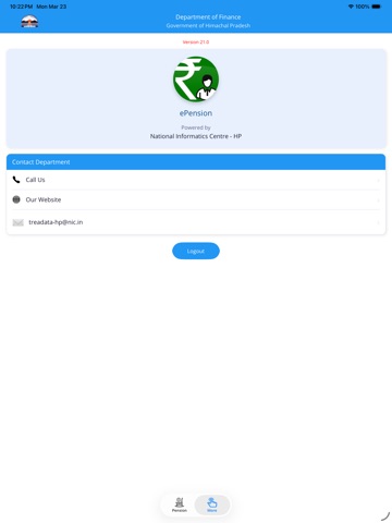 ePension HP Govt Pensioners iPad screenshot