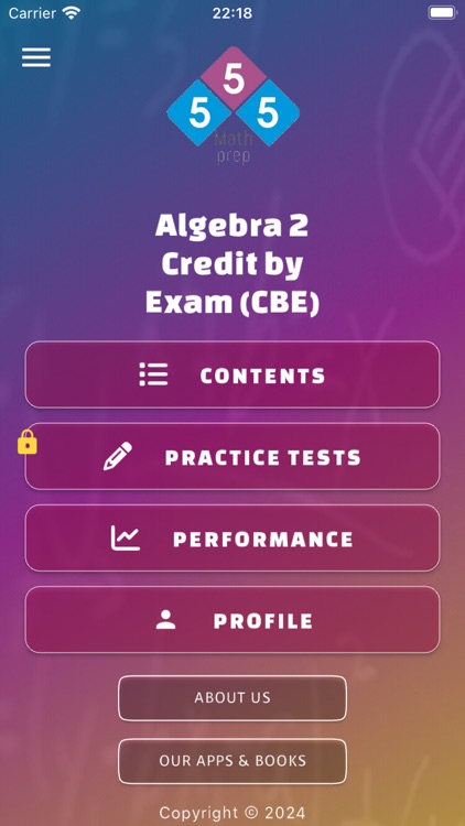 Algebra 2 Credit by Exam