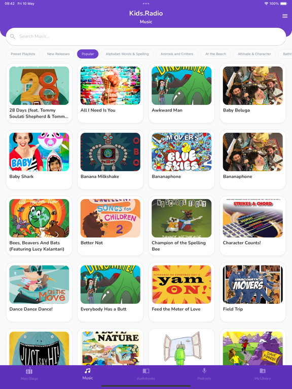 Kids.Radio iPad screenshot 1 - Entertainment app