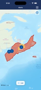 Nova Scotia Emergency Alert screenshot