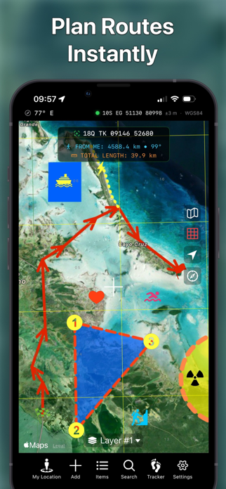 MGRS & UTM Map - Route Planner Screenshot 2 of 8