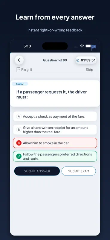 TLC Practice exam 2.0 screenshot 5 of 8