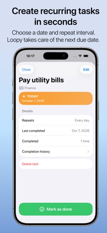 Loopy: Recurring Task Tracker Screenshot 2 of 5
