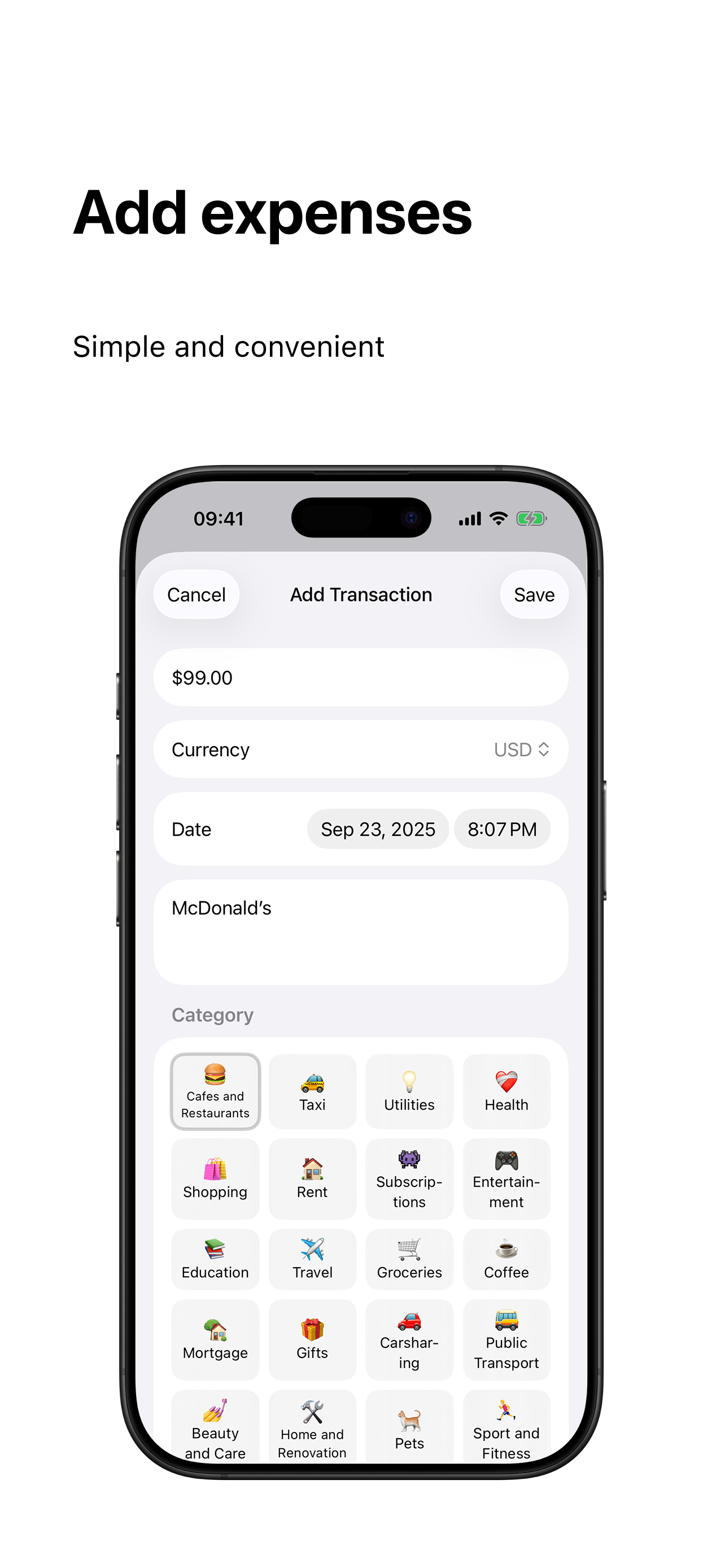 Cointrol: Budget and Expenses