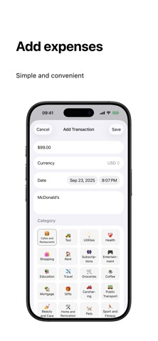 Cointrol: Budget and Expenses iPhone screenshot