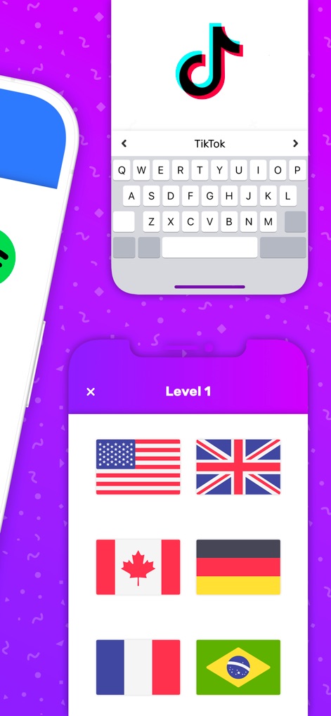 Logo Quiz 2026: Guess the logo - The tool facilitates engaging gameplay with an on-screen QWERTY keyboard for answers and specialized categories like the "Flags" section, offering international challenges.
