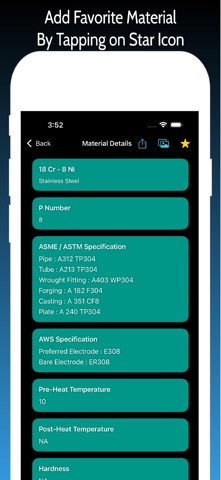 ASME Materials and Electrodes screenshot