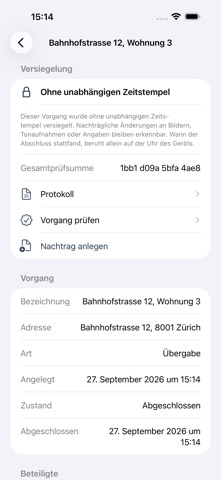 Augenschein: Handover Report screenshot 2