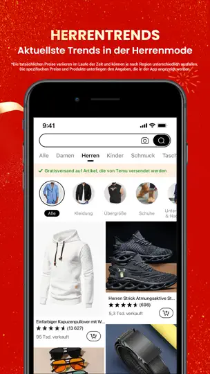 Screenshot von Temu: Shoppe Wie Milliardäre auf dem iPhone 4