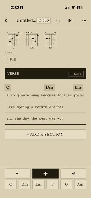 Troubadour - Song Journal screenshot 1