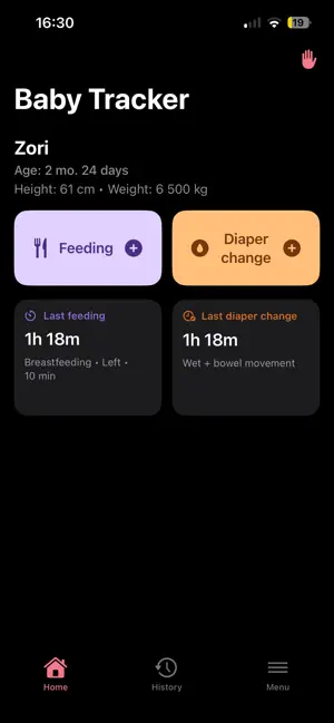 Baby Tracker: feed & diaper screenshot 1