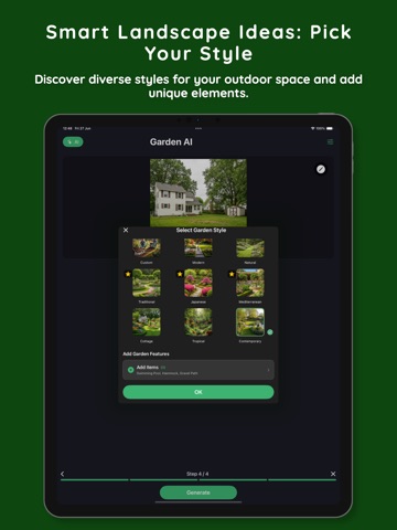 AI landscape design - YardAI iPad screenshot