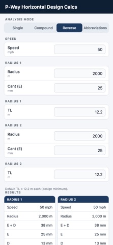 P-Way Horizontal Design Calcs screenshot