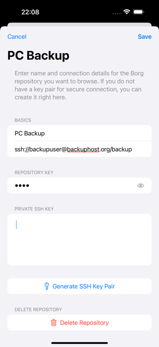 Borg Backup Explorer Screenshot 2 of 5