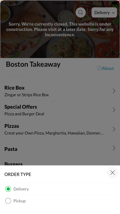 Boston Takeaway Screenshot