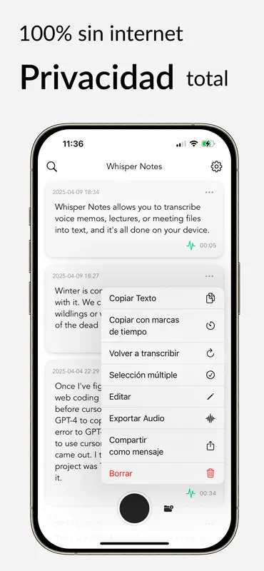 Whisper Notes - Speech to Text screenshot 2 of 4