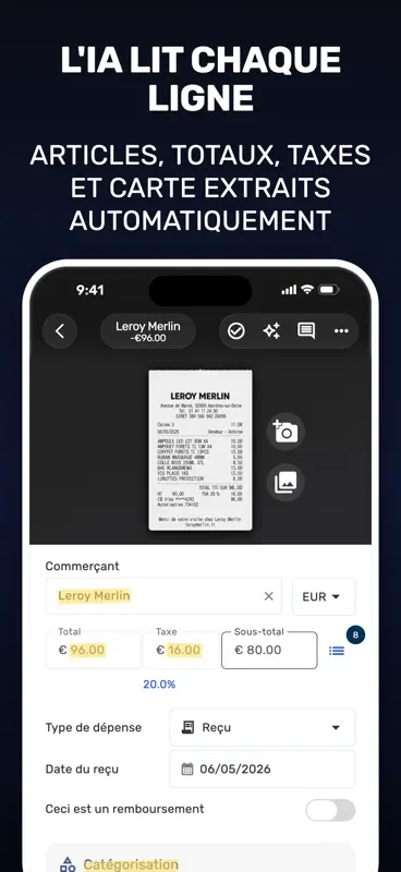 SparkReceipt: Notes de Frais screenshot 2 of 8
