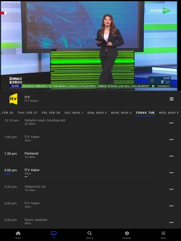 AZnet tv iPad screenshot