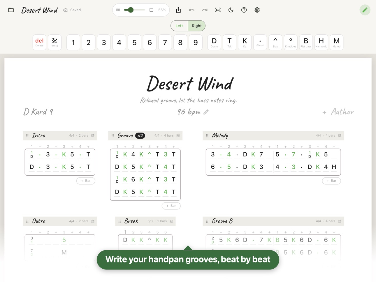 Screenshot 1 of Handpan Sheet Music