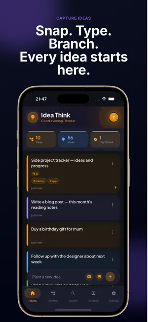 Idea Think: Thought Organizer screenshot 1