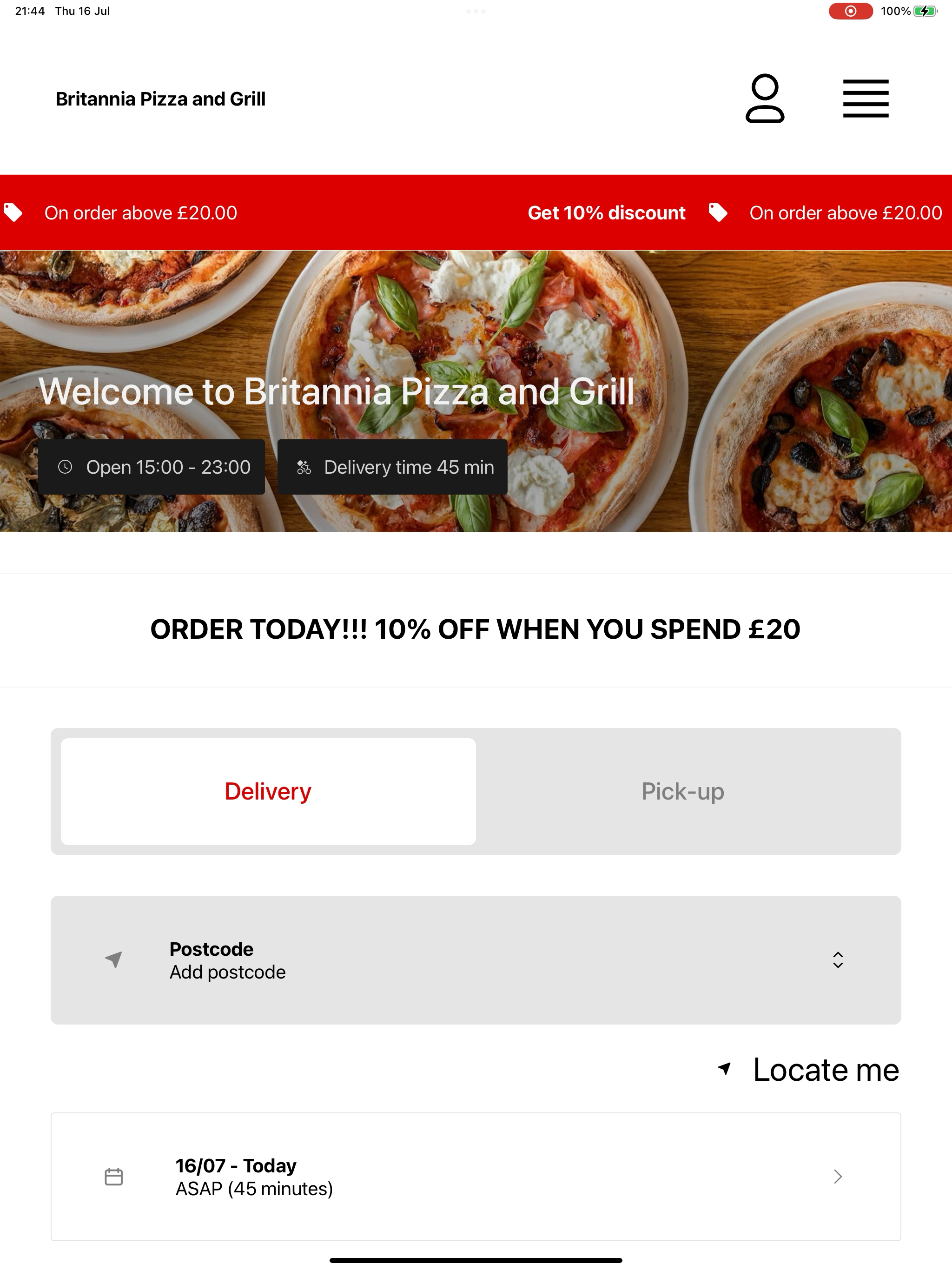 Britannia Pizza and Grill UK screenshot 9
