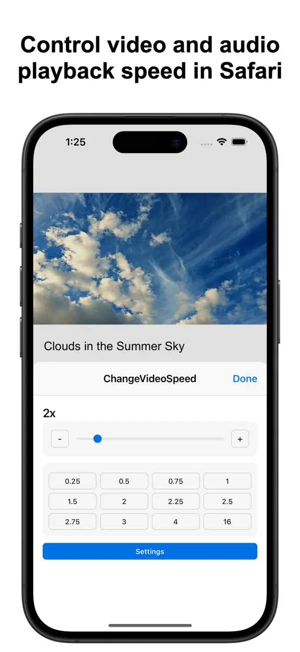 #1. Change Video Speed for Safari (iOS) 由: Yoshiko Sato