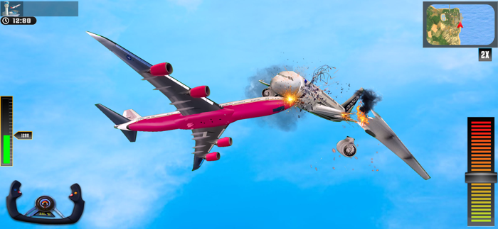 Aerial Plane Crash Landing