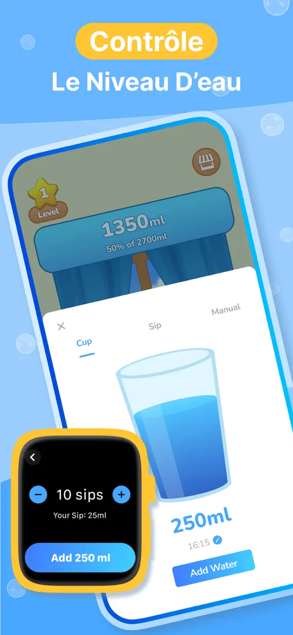 Screenshot #1 pour Aqua Pal : Suivi Eau