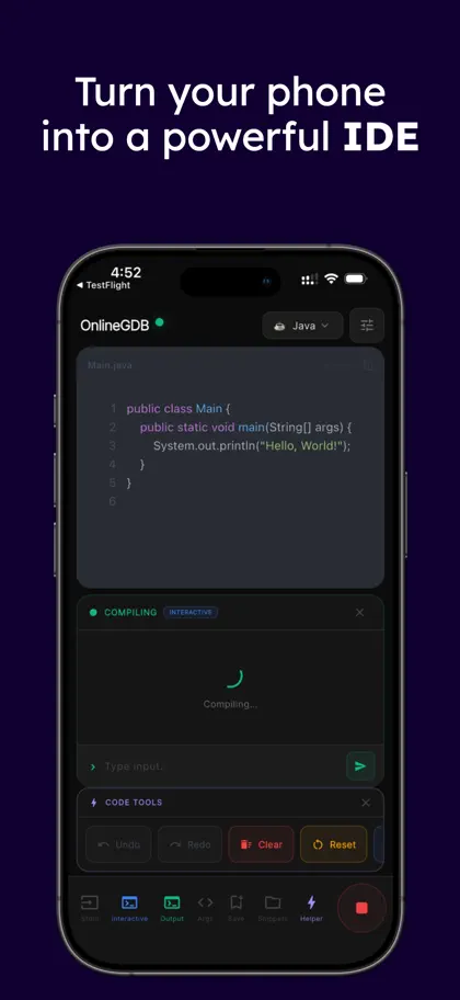 Screenshot 4 di 6 di onlinegdb