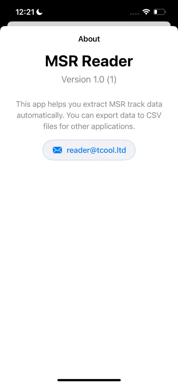 #1. MSR Reader (iOS) Ved: TCool LTD.